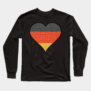 German Jigsaw Puzzle Heart Design - Gift for German With Germany Roots Long Sleeve T-Shirt